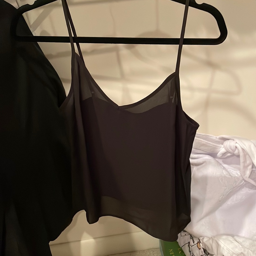 Crop spaghetti strap tank